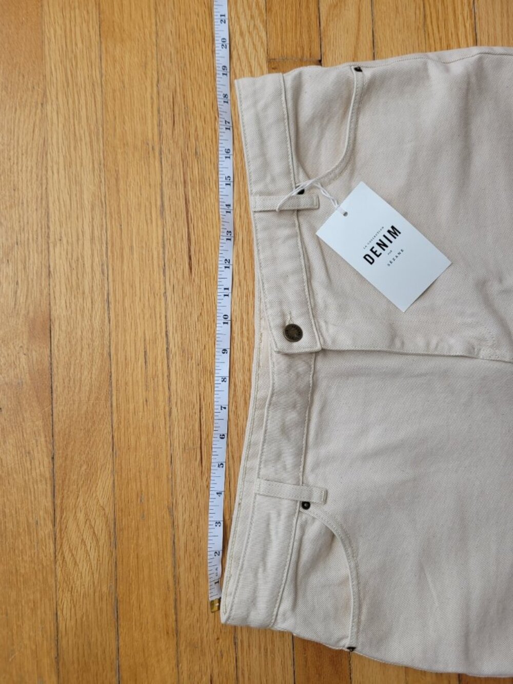 Sézane Wide Leg Trousers Mottled Ecru NWT Size 46 / US 14 - Picture 4 of 9